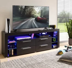 TV-Lowboard Goal Carbon schwarz Carbon Optik B/H/T: ca. 179x66x44 cm
