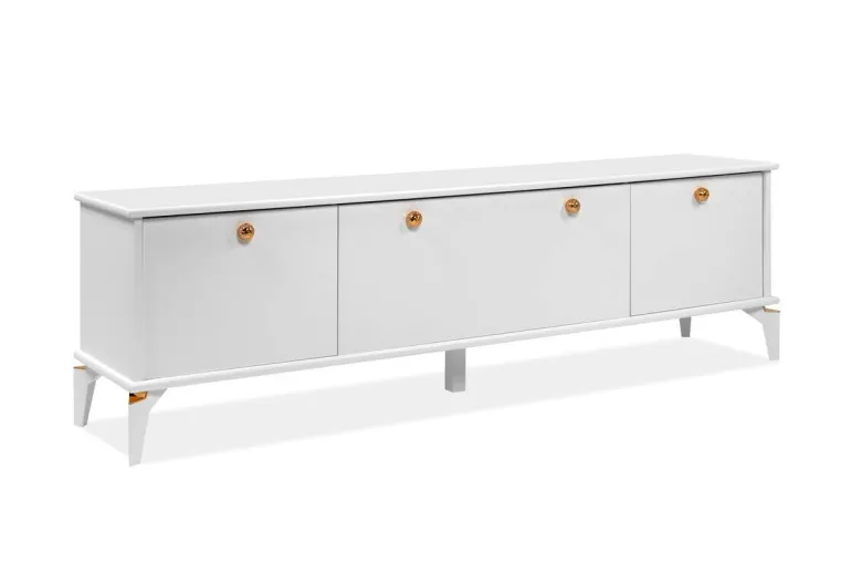 TV-Lowboard Izmir weiß Kupfer B/H/T: ca. 180x52x36 cm