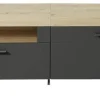 TV-Lowboard Loft Two Eiche Artisan Nachbildung Graphit Lacklaminat supermatt B/H/T: ca. 192x55x44 cm