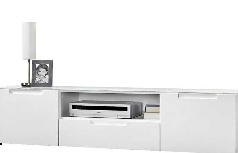 TV-Lowboard Mailand 6 weiß weiß Hochglanz B/H/T: ca. 168x41x40 cm