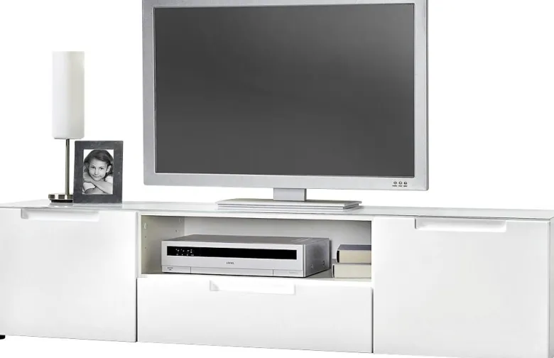 TV-Lowboard Mailand 6 weiß weiß Hochglanz B/H/T: ca. 168x41x40 cm