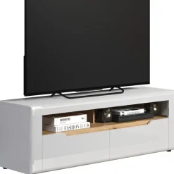 TV-Lowboard Marlon Eiche Evoke Coast Nachbildung weiß Hochglanz B/H/T: ca. 150x50x40 cm