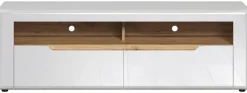 TV-Lowboard Marlon Eiche Evoke Coast Nachbildung weiß Hochglanz B/H/T: ca. 150x50x40 cm