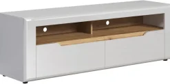 TV-Lowboard Marlon Eiche Evoke Coast Nachbildung weiß Hochglanz B/H/T: ca. 150x50x40 cm