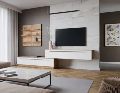 TV-Lowboard Mateo Eiche Evoke Coast Nachbildung weiß Hochglanz B/H/T: ca. 180x41x40 cm
