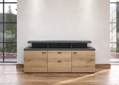 TV-Lowboard Mood Eiche Evoke Coast Nachbildung Matera Nachbildung B/H/T: ca. 151x66x47 cm