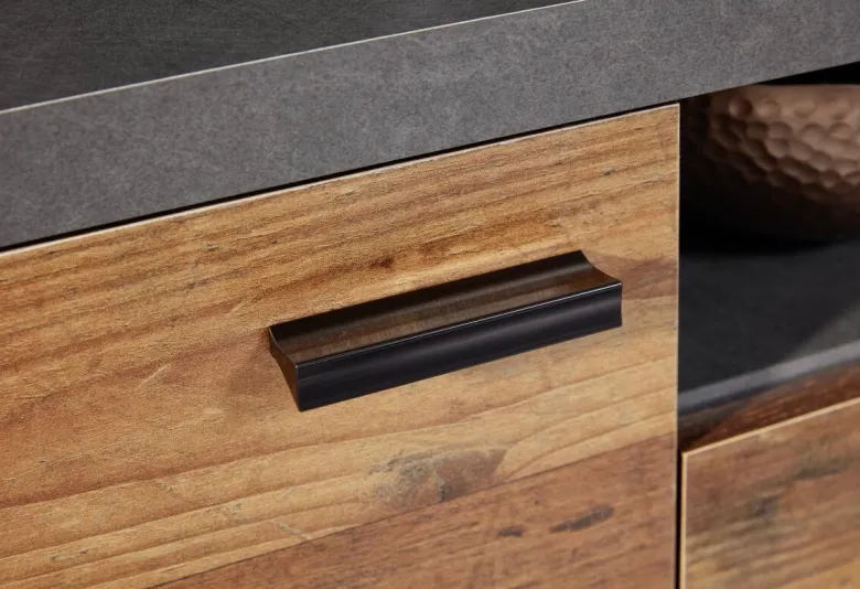 TV-Lowboard Mood Old Wood Nachbildung Beton dunkel Optik B/H/T: ca. 180x65x44 cm