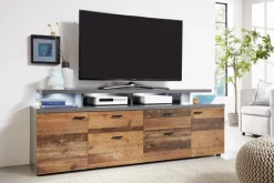 TV-Lowboard Mood Old Wood Nachbildung Beton dunkel Optik B/H/T: ca. 180x65x44 cm