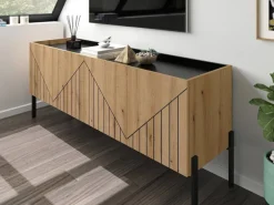 TV-Lowboard Neo Evoke Oak Nachbildung schwarz B/H/T: ca. 153x62x40 cm