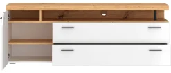 TV-Lowboard Nico Eiche Artisan Nachbildung weiß B/H/T: ca. 160x59x40 cm