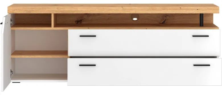 TV-Lowboard Nico Eiche Artisan Nachbildung weiß B/H/T: ca. 160x59x40 cm