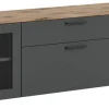 TV-Lowboard Niklas anthrazit Eiche Nox Oak Nachbildung B/H/T: ca. 185x52x40 cm