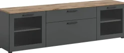 TV-Lowboard Niklas anthrazit Eiche Nox Oak Nachbildung B/H/T: ca. 185x52x40 cm