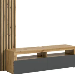 TV-Lowboard Okai anthrazit Eiche Artisan Nachbildung B/H/T: ca. 160x90x45 cm