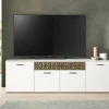 TV-Lowboard Prisma weiß gold Optik B/H/T: ca. 190x57x37 cm