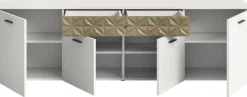 TV-Lowboard Prisma weiß gold Optik B/H/T: ca. 190x57x37 cm