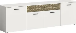 TV-Lowboard Prisma weiß gold Optik B/H/T: ca. 190x57x37 cm