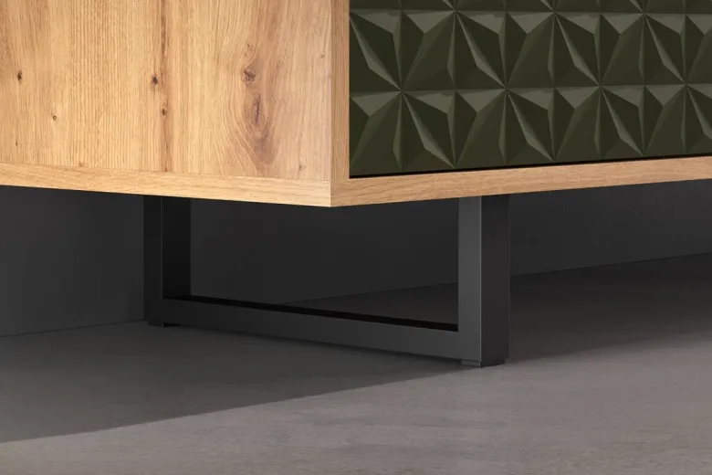 TV-Lowboard Sentra Eiche Artisan Nachbildung grün dunkel B/H/T: ca. 184x52x40 cm