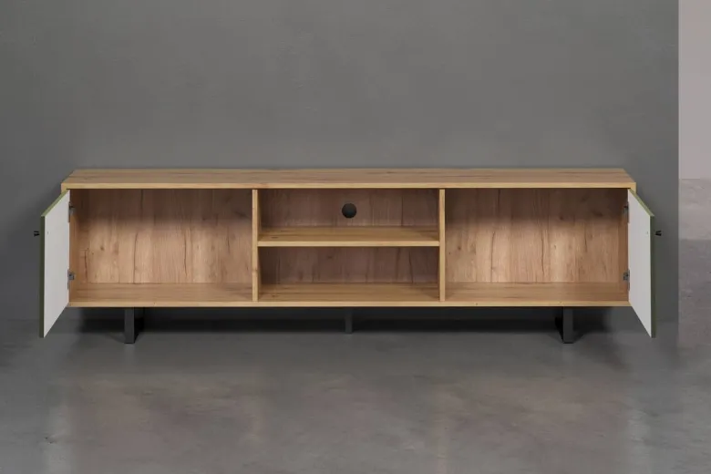 TV-Lowboard Sentra Eiche Artisan Nachbildung grün dunkel B/H/T: ca. 184x52x40 cm