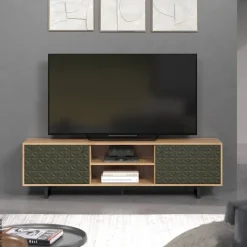 TV-Lowboard Sentra Eiche Artisan Nachbildung grün dunkel B/H/T: ca. 184x52x40 cm