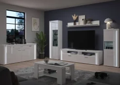 TV-Lowboard Skylight weiß weiß Hochglanz B/H/T: ca. 201x58x46 cm