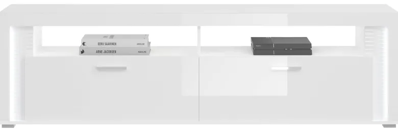 TV-Lowboard Skylight weiß weiß Hochglanz B/H/T: ca. 201x58x46 cm