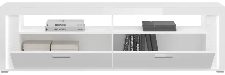 TV-Lowboard Skylight weiß weiß Hochglanz B/H/T: ca. 201x58x46 cm