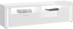 TV-Lowboard Skylight weiß weiß Hochglanz B/H/T: ca. 201x58x46 cm