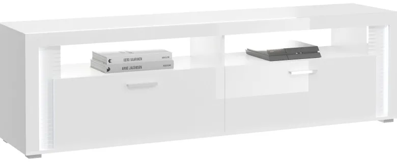 TV-Lowboard Skylight weiß weiß Hochglanz B/H/T: ca. 201x58x46 cm