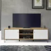 TV-Lowboard Touch Eiche Artisan Nachbildung weiß matt B/H/T: ca. 183x55x40 cm