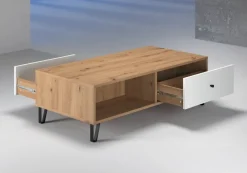 TV-Lowboard Touch Eiche Artisan Nachbildung weiß matt B/H/T: ca. 110x37x60 cm