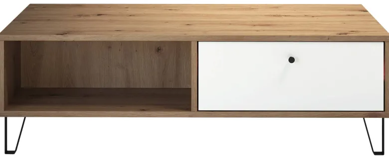 TV-Lowboard Touch Eiche Artisan Nachbildung weiß matt B/H/T: ca. 110x37x60 cm