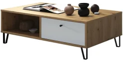 TV-Lowboard Touch Eiche Artisan Nachbildung weiß matt B/H/T: ca. 110x37x60 cm