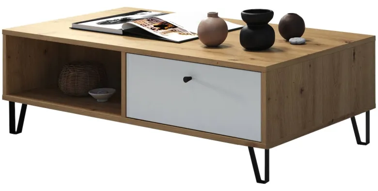 TV-Lowboard Touch Eiche Artisan Nachbildung weiß matt B/H/T: ca. 110x37x60 cm