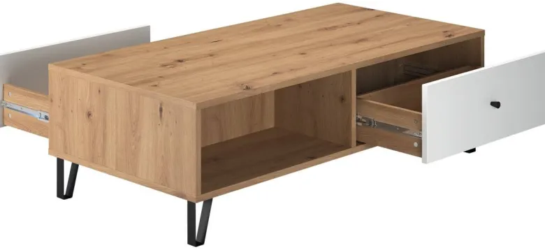 TV-Lowboard Touch Eiche Artisan Nachbildung weiß matt B/H/T: ca. 110x37x60 cm