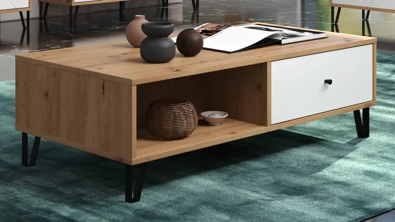 TV-Lowboard Touch Eiche Artisan Nachbildung weiß matt B/H/T: ca. 110x37x60 cm
