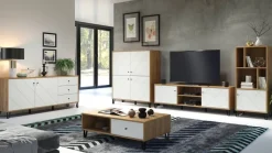 TV-Lowboard Touch Eiche Artisan Nachbildung weiß matt B/H/T: ca. 110x37x60 cm