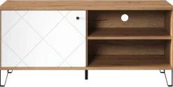 TV-Lowboard Touch weiß matt Eiche Artisan Nachbildung B/H/T: ca. 123x56x40 cm