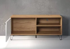 TV-Lowboard Touch weiß matt Eiche Artisan Nachbildung B/H/T: ca. 123x56x40 cm