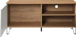 TV-Lowboard Touch weiß matt Eiche Artisan Nachbildung B/H/T: ca. 123x56x40 cm