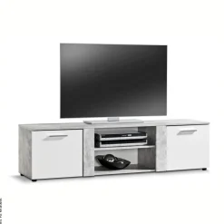 TV-Lowboard Trentino Beton Optik weiß B/H/T: ca. 160x42x40 cm
