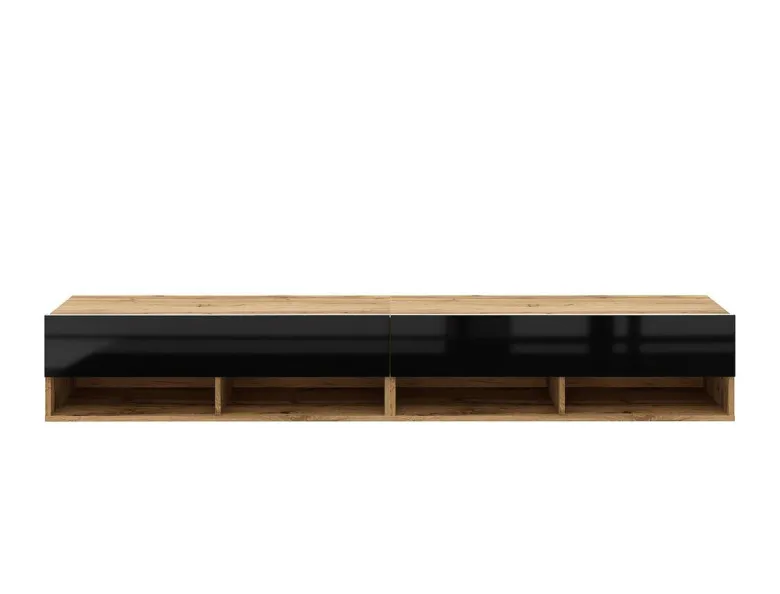 TV-Lowboard TV LOWBOARD DERBY 280 Eiche Wotan Nachbildung schwarz glänzend B/H/T: ca. 280x32,5x31,5 cm