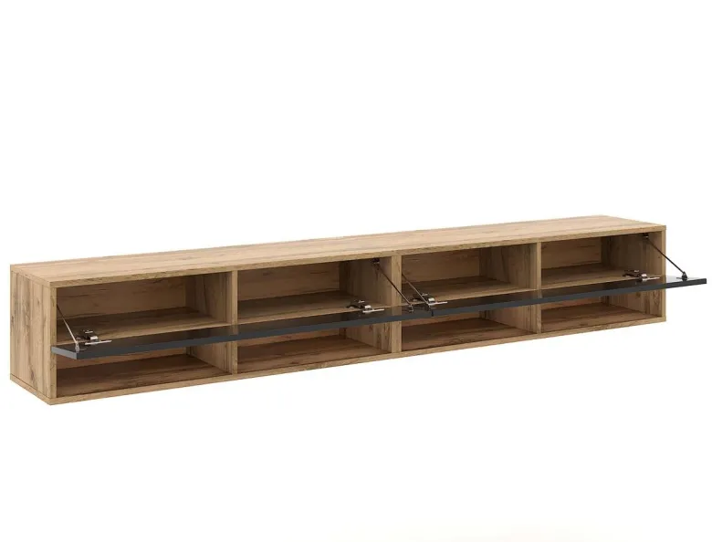 TV-Lowboard TV LOWBOARD DERBY 280 Eiche Wotan Nachbildung schwarz glänzend B/H/T: ca. 280x32,5x31,5 cm