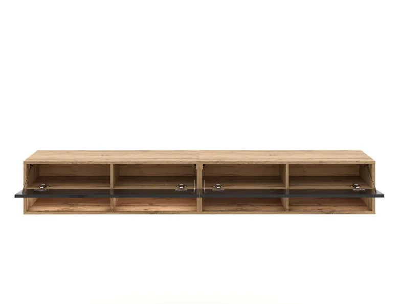 TV-Lowboard TV LOWBOARD DERBY 280 Eiche Wotan Nachbildung schwarz glänzend B/H/T: ca. 280x32,5x31,5 cm