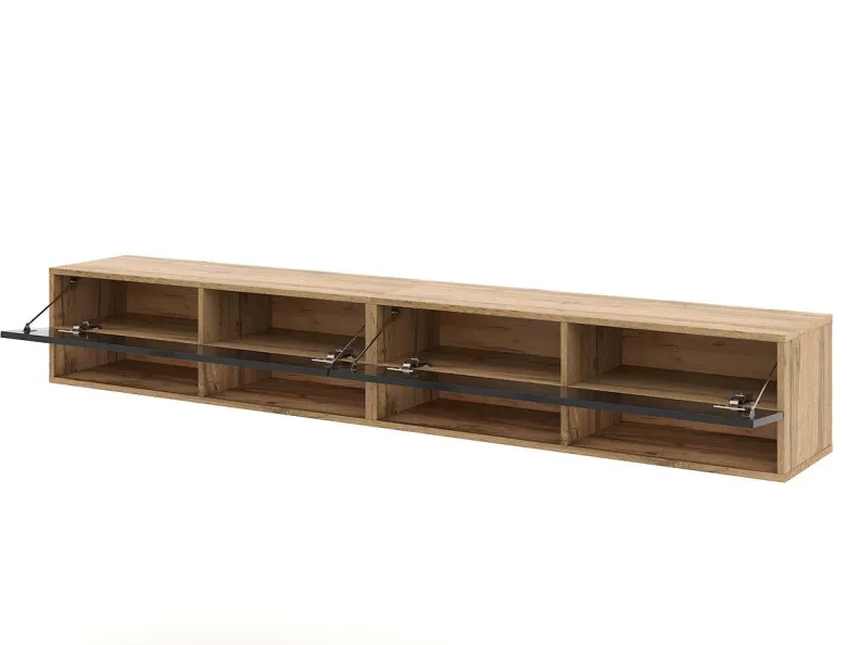 TV-Lowboard TV LOWBOARD DERBY 280 Eiche Wotan Nachbildung schwarz glänzend B/H/T: ca. 280x32,5x31,5 cm