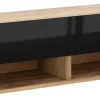 TV-Lowboard TV LOWBOARD DERBY 100 Eiche Wotan Nachbildung schwarz glänzend B/H/T: ca. 100x32,5x31,5 cm