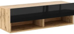 TV-Lowboard TV LOWBOARD DERBY 100 Eiche Wotan Nachbildung schwarz glänzend B/H/T: ca. 100x32,5x31,5 cm