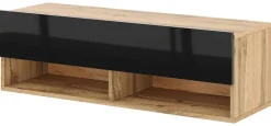 TV-Lowboard TV LOWBOARD DERBY 100 Eiche Wotan Nachbildung schwarz glänzend B/H/T: ca. 100x32,5x31,5 cm