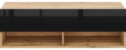 TV-Lowboard TV LOWBOARD DERBY 100 Eiche Wotan Nachbildung schwarz glänzend B/H/T: ca. 100x32,5x31,5 cm