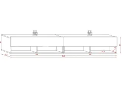 TV-Lowboard TV LOWBOARD DERBY 200 Eiche Wotan Nachbildung weiß glänzend B/H/T: ca. 200x32,5x31,5 cm